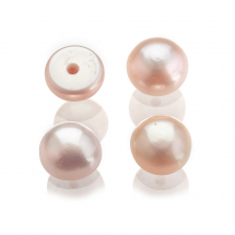 Koraliki Naturalne Perły Słodkowodne, Okrągłe, Antyczny Biały, 6~6.5x6~7mm, Półotwor, 0.8mm, 2pary (13WB29899)