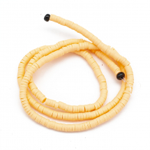 Koraliki Eko Glina Polimerowa, Handmade, Heishi, Dysk, Brzoskwiniowe, 3x1mm, Otwór 1mm, ok. 375szt/40cm/nić (13WB29914)