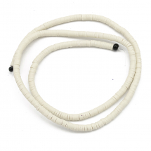 Koraliki Eko Glina Polimerowa, Handmade, Heishi, Dysk, Jasnożółte, 3x1mm, Otwór 1mm, około 375szt/40cm/nić (13WB29918)