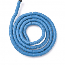 Koraliki Eko Glina Polimerowa, Handmade, Heishi, Dysk, Stalowo niebieskie, 3x1mm, około 375szt/40cm/nić (13WB29929)