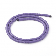 Koraliki Eko Glina Polimerowa, Handmade, Heishi, Dysk, Jasnoszare, 4x1mm, Otwór 1mm, około 375szt/40cm/nić (13WB29932)