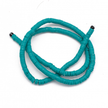 Koraliki Eko Glina Polimerowa, Handmade, Heishi, Dysk, Ciemny niebieski, 4x1mm, około 375szt/40cm/nić (13WB29935)