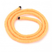 Koraliki Eko Glina Polimerowa, Handmade, Heishi, Dysk, Złoty, 4x1mm, Otwór 1mm, około 375szt/40cm/nić (13WB29939)