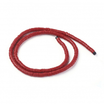 Koraliki Eko Glina Polimerowa, Handmade, Heishi, Dysk, Ciemny czerwony, 4x1mm, około 375szt/40cm/nić (13WB29942)