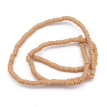 Koraliki Eko Glina Polimerowa, Handmade, Heishi, Dysk, Peru, 4x1mm, Otwór 1mm, około 375szt/40cm/nić (13WB29946)