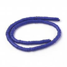 Koraliki Eko Glina Polimerowa, Handmade, Heishi, Dysk, Jasnoniebieskie, 6x1mm, około 345szt/40cm/nić (13WB29968)