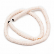 Koraliki Eko Glina Polimerowa, Handmade, Heishi, Dysk, Różowy, 6x1mm, Otwór 1mm, około 345szt/40cm/nić (13WB29973)