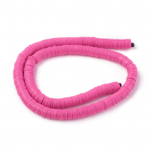 Koraliki Ekologiczna Glina Polimerowa, Handmade, Heishi, Kamelia, 8x0.5-1mm, około 370szt/43cm/nic (13WB29985)