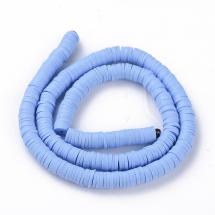 Koraliki Eko Glina Polimerowa, Handmade, Heishi, Dysk, Chabrowe, 6x1mm, Otwór 1mm, około 345szt/40cm/nić (13WB29986)