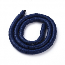 Koraliki Eko Glina Polimerowa, Handmade, Heishi, Dysk, Ciemnoniebieskie, 6x1mm, około 345szt/40cm/nić (13WB29989)