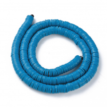 Koraliki Eko Glina Polimerowa, Handmade, Heishi, Dysk, Stalowo niebieskie, 6x1mm, około 345szt/40cm/nić (13WB30000)