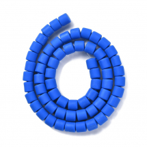 Koraliki Glina Polimerowa, Handmade, Kolumna, Niebieskie, 6.5x6mm, około 58szt/38cm/nić (13WB30022)