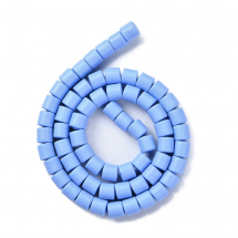 Koraliki Glina Polimerowa, Handmade, Kolumna, Stalowo niebieskie, 6.5x6mm, około 58szt/38cm/nić (13WB30038)