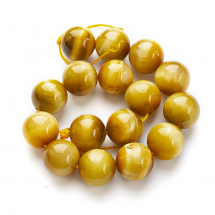 Koraliki Naturalne Złote Tygrysie Oko, klasa A, Okrągłe, 12mm, około 15szt/20cm/nić (13WB30073)