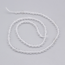 Намистини Натуральний Кварц, на нитках, Круглі, 4мм, Отвір 1мм, близько 90шт/39см/нитка (13WB30084)