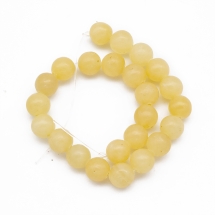 Koraliki Kamień Naturalny Żółty Jadeit, Kula, 8mm, 22szt/19cm/sznur (13WB30097)