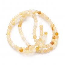 Koraliki Naturalny Miodowy Jadeit, Okrągłe, 3-3.5mm, około 115szt/38.5cm/nic (13WB30098)