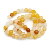 Намистини Натуральний Нефрит/Топаз, на нитках, Круглі, 6мм, Отвір 1мм, близько 60шт/36см/нитка, (13WB30100)