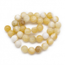 Koraliki Naturalny Jadeit Miodowy, Okrągłe, 10mm, Otwór: 1mm, około 35szt/37. 5cm/nić (13WB30102)