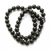 Koraliki Syntetyczny Zielone Goldstone, Termobarwione, Okrągłe, 8mm, około 45szt/37.5cm/nić (13WB30104)