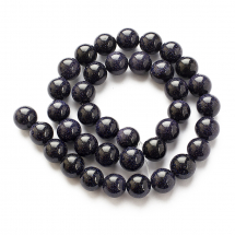 Koraliki Syntetyczny Niebieski Goldstone, Okrągłe, 10mm, otwór 1mm, około 38szt/38cm/nić (13WB30106)