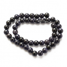 Koraliki Syntetyczny Niebieski Goldstone, Okrągłe, 8mm, otwór 1mm, około 45szt/37cm/nić (13WB30107)