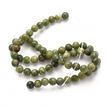 Koraliki Kamień Naturalny Jadeit Chiński, TaiWan, Kulki, Ciemnozielone, 6mm, 58szt/37cm/sznur (13WB30115)