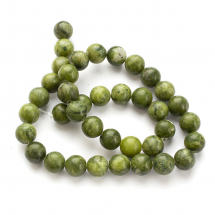 Koraliki Naturalny Jadeit Chiński, TaiWan, Okrągłe, 10mm, Ciemnozielone, około 35szt/37cm/nic (13WB30117)
