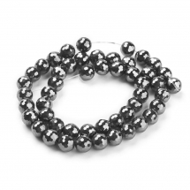 Koraliki Syntetyczne Hematyt, Niemagnetyczne, Fasetowane, 128 Facetów, Klasa AAA, 8mm, około 48szt/35cm/nić (13WB30124)