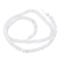 Koraliki Kamień Naturalny Biały Jadeit, Termobarwiony, Kulki, 4mm, 85szt/35cm/sznur (13WB30127)