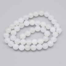 Намистини Натуральний Білий Нефрит, Круглі, 8мм, близько 43шт/36см/нитка (13WB30129)