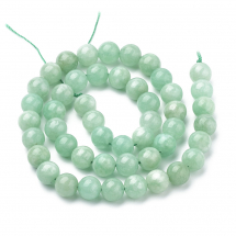 Koraliki Naturalny Jadeit Myanmar, Okrągłe, 10mm, Otwór: 1mm, około 36szt/37cm/nic (13WB30133)