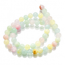 Koraliki Naturalny Zielony Jadeit, Barwione, Okrągłe, 8mm, Kolor: Mix, około 48szt/38cm/nic (13WB30139)