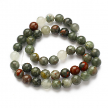 Koraliki Naturalny Afrykański Kamień Krwawy - Heliotrop, Kula, 8mm, 40szt/36cm/sznur (13WB30141)