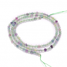 Koraliki Naturalny Fluoryt, Okrągłe, Fasetowane, 2-2.5x2mm, około 155szt/40cm/nic (13WB30144)