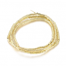 Koraliki Syntetyczne Hematyt, Niemagnetyczne, Heishi, Dysk, Pozłacane, 2x1mm, 400szt/38cm/sznur (13WB30153)