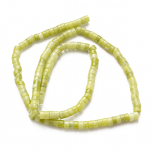 Koraliki Naturalny Jadeit Tajwański, Heishi, Płaskie, Okrągłe, 4x2mm, około 145szt/37cm/nić (13WB30165)