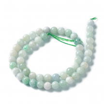 Koraliki Naturalny Jadeit, klasa A, Okrągłe, 8mm, Otwór: 1mm, około 45szt/38cm/nić (13WB30176)