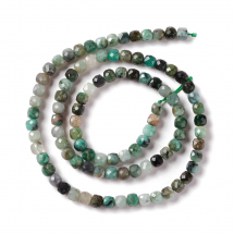 Koraliki Naturalny Kwarc Szmaragdowy, Kostki, Fasetowane, 4x4mm, otwor: 0.8mm, około 95szt/37.5cm/nić (13WB30183)