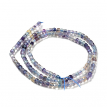 Koraliki Naturalny Fluoryt, Kostki, Fasetowane, 3x3x3mm, około 130szt/37cm/nić (13WB30184)