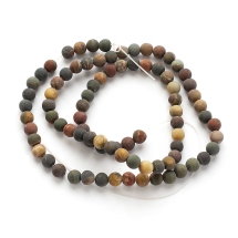 Koraliki Kamień Naturalny Jaspis Picasso, Niebarwione, Kulki, Matowe, 4mm, 82szt/37cm/sznur (13WB30192)