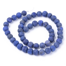 Koraliki Naturalny Kamień Lapis Lazuli, Okrągłe, Matowe, 6-6.5mm, otwór 1mm, około 60szt/37.5cm/sznur (13WB30197)