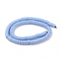 Koraliki Ekologiczna Glina Polimerowa, Handmade, Heishi, Chabrowy, 8x0.5-1mm, około 370szt/43cm/nic (13WB30262)