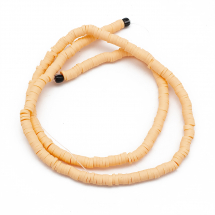 Koraliki Eko Glina Polimerowa, Handmade, Heishi, Dysk, Brzoskwiniowy, 4x1mm, około 375szt/40cm/nić (13WB30331)
