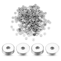 Намистини-Роздільники, ССВ Пластик, Плоско-круглі, Колір: Платина, Розмір: 5х1.5мм, Отвір 1.2мм, близько 330шт/10г, (13WB30381)
