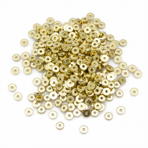 Намистини-Роздільники, ССВ Пластик, Плоско-круглі, Колір: Світле золото, Розмір: 5х1.5мм, Отвір 1.2мм, близько 330шт/10г, (13WB30382)