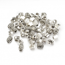 Zestaw Koraliki Modułowe Charms, Styl Tybetański, Mix, Duży Otwór, Antyczne Srebro, 8~16mm, 40szt/100g/set (13WB30427)