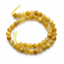 Намистини Натуральне Золоте Тигрове Око, на нитках, Клас А, Круглі, 4мм, Отвір 0.8мм, близько 43шт/19см/нитка, (13WB30641)