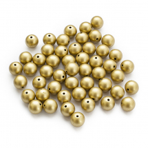 Koraliki Akrylowe Nieprzezroczyste, Okrągłe, Matowe, Złoty, 12mm, 50szt/50g (13WB30650)