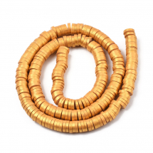 Koraliki Glina Polimerowa, Handmade, Heishi z Pudrem Brokatowym, 6x0.5-1mm, otwor 2mm, około 250szt/38cm/nić (13WB30667)